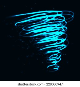 Vector illustration of shining hurricane (tornado, whirlwind )