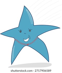 Ilustración vectorial de una estrella brillante, símbolo de éxito, logro, calificación, calidad, magia y concepto de cielo nocturno.