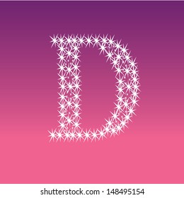 Vector  illustration of a shining stars character d