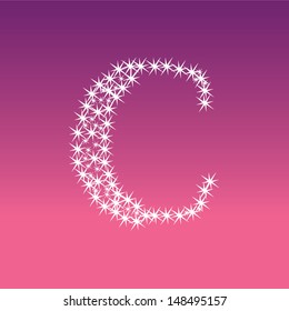 Vector  illustration of a shining stars character c