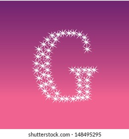 Vector  illustration of a shining stars character g