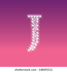 Vector  illustration of a shining stars character j