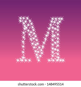 Vector  illustration of a shining stars character m