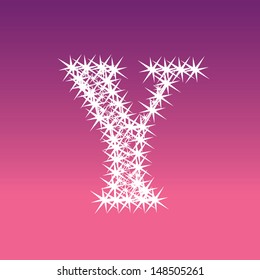 Vector  illustration of a shining stars character y 