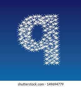 Vector illustration of a shining stars character q