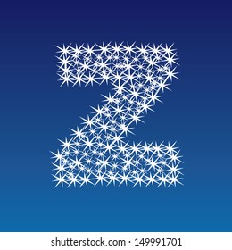 Vector illustration of a shining stars character z