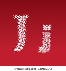 Vector illustration of a shining stars character j