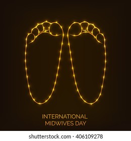 Vector illustration of shiny background for International Midwives Day.