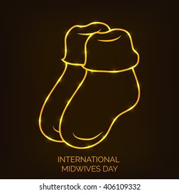 Vector illustration of shiny background for International Midwives Day.
