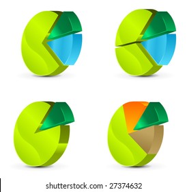 Vector illustration of shiny bar and pie chart