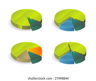 Vector illustration of shiny bar and pie chart