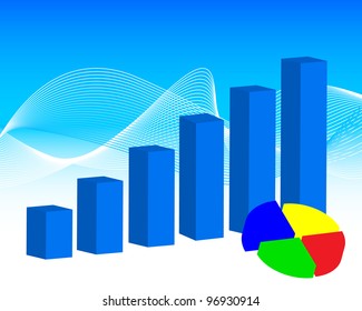 Vector illustration of shiny bar and pie chart