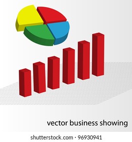 Vector illustration of shiny bar and pie chart