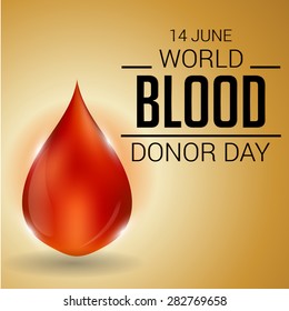 Vector illustration of a shiny Blood Drop for World Blood Donor Day.