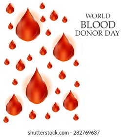 Vector illustration of shiny Blood Drops for World Blood Donor Day.