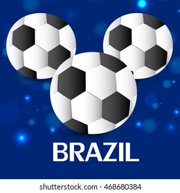 Vector illustration of a shiny blue background for Brazil Soccer.