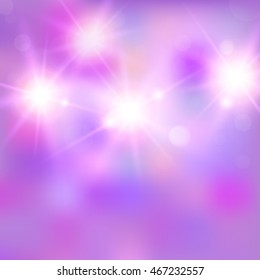 Vector illustration of shiny bright light. Abstract lights on blue background. Useful for your design. 