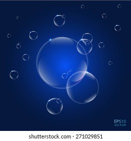 Vector illustration of shiny bubbles