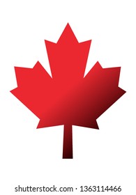 Vector illustration of the Shiny Canadian Maple Leaf Symbol