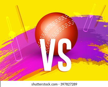 Vector illustration of shiny cricket ball  of different participating cricket countries with grungy yellow  background.