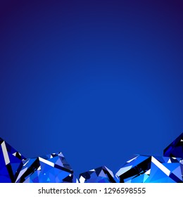 Vector illustration shiny crystal diamond template on dark background. Jewelry pattern, elegant rich luxury symbol design element for social media, shop, web, mobile, banner, poster, promotion, ad