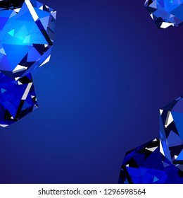 Vector illustration shiny crystal diamond template on dark background. Jewelry pattern, elegant rich luxury symbol design element for social media, shop, web, mobile, banner, poster, promotion, ad