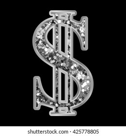 Vector illustration of shiny dollar sign