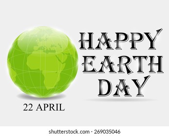 Vector illustration of a shiny earth for Happy Earth Day.