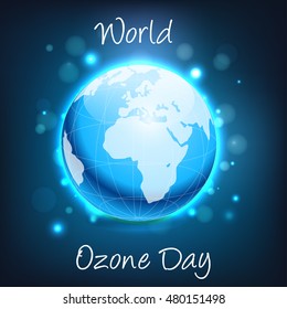 Vector illustration of a Shiny Earth for World Ozone Day.