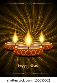 vector illustration of shiny elegant background design for diwali festival with beautiful lamps