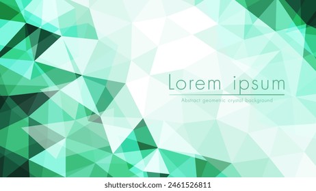 Vector illustration of shiny emerald. Abstract and geometric triangular polygon mosaic pattern background image.