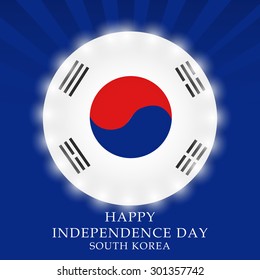 Vector illustration of a  shiny Flag for South Korea Independence Day.