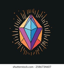 Vector illustration of shiny gem stone