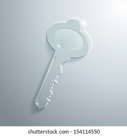 Vector Illustration of Shiny Glass Key