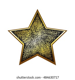 Vector illustration of Shiny, glowing, isolated gold star.