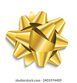 Vector illustration of a shiny gold gift bow