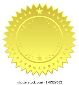 Vector Illustration of shiny gold medal