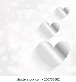 vector illustration of shiny hearts background 