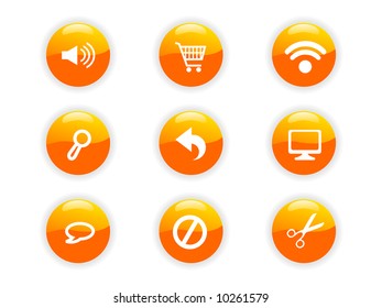 vector illustration of shiny icon set