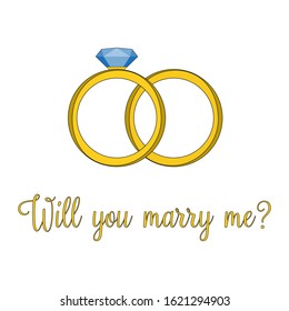 A vector illustration of a shiny jeweled ring. Diamond Ring icon illustration. Expensive rich jewelery concept.