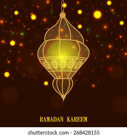 Vector illustration of a shiny lamp for Ramadan Kareem.