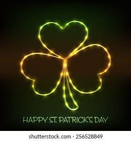 Vector illustration of a shiny leaf for Happy St. Patrick's Day.