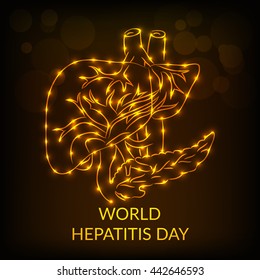 Vector illustration Shiny Liver for World Hepatitis Day.