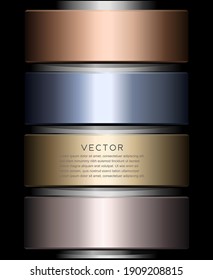 Vector illustration of shiny metallic textures