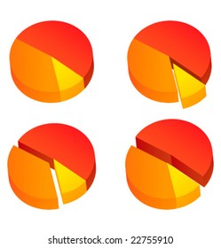 Vector illustration of shiny pie chart