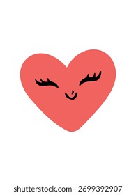 Ilustración vectorial corazón rojo brillante de San Valentín