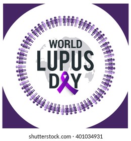 Vector illustration of shiny ribbon for World Lupus Day.