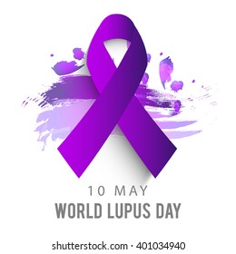 Vector illustration of shiny ribbon for World Lupus Day.