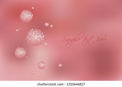 Vector illustration of Shiny sparkling beads on a pink background