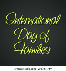 Vector illustration of shiny stylish text for International Day Of Families.